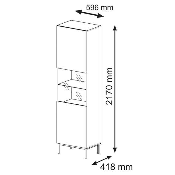 Vitrine Ravena 60 cm - Metallben - Spiler