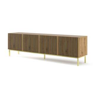 Tv-benk Ravena 200 cm - Metallben - Spiler - Naturlook