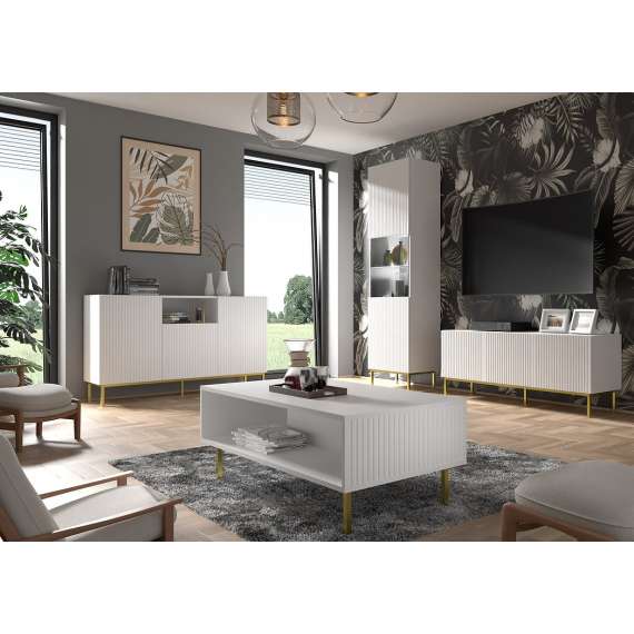 Tv-benk Ravena 150x58 cm - Hvit - Spiler