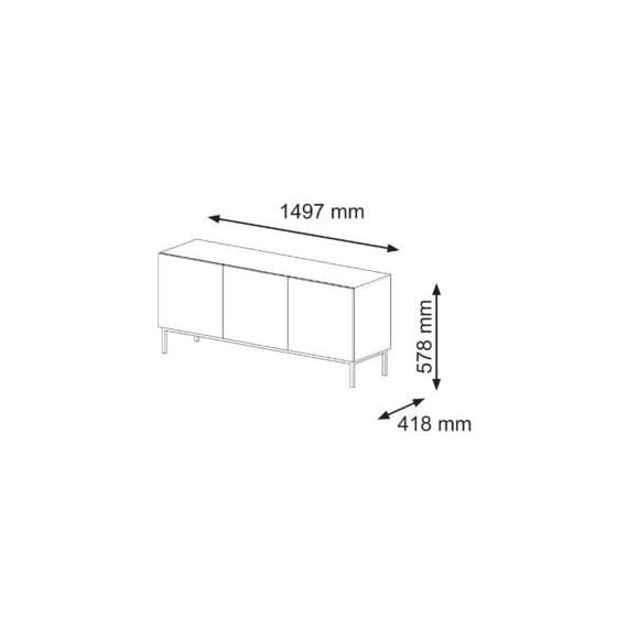 Tv-benk Ravena 150x58 cm - Svart - Spiler