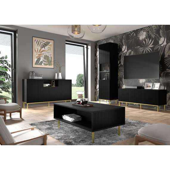 Tv-benk Ravena 150x58 cm - Svart - Spiler