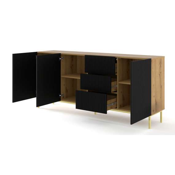 Skjenk Ravena 200 cm - Spiler - 3 dører - 3 skuffer