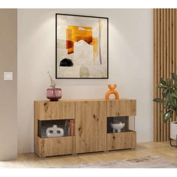 Skjenk Ava 120x62 cm - Eik - Vegghengt