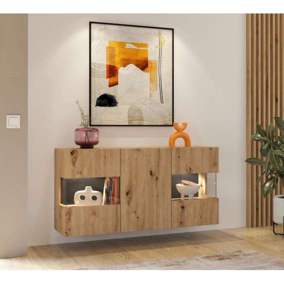 Skjenk Ava 120x62 cm - Eik - Vegghengt