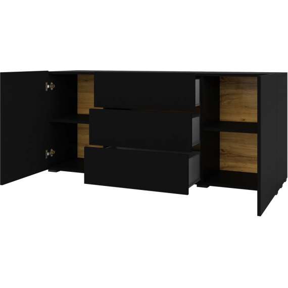 Skjenk Ava 140x63 cm - Svart - Veggmontert