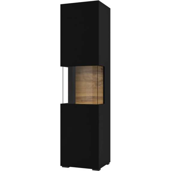 Vitrineskap Ava 36x140 cm - Svart - Veggmontert