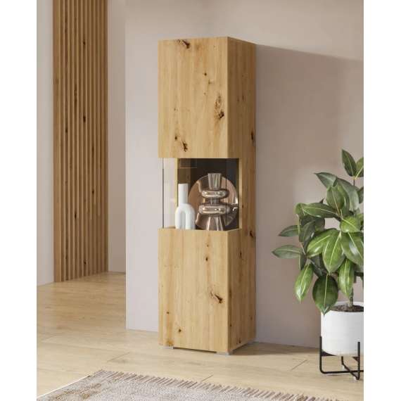 Vitrineskap Ava 36x140 cm - Eik - Veggmontert