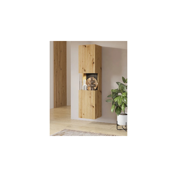 Vitrineskap Ava 36x140 cm - Eik - Veggmontert