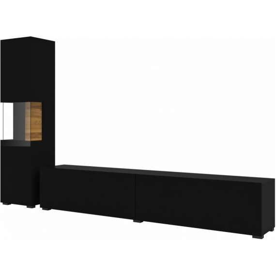 Tv-seksjon Ava 216x140 cm - Svart - Veggmontert