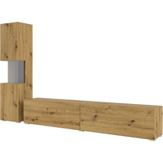 Tv-seksjon Ava 216x140 cm - Eik - Veggmontert