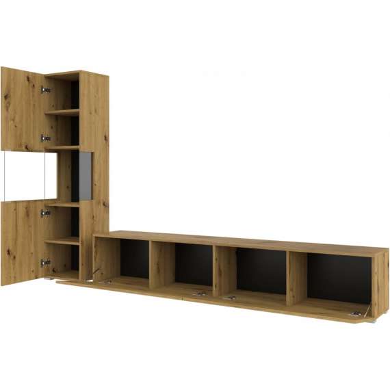 Tv-seksjon Ava 216x140 cm - Eik - Veggmontert