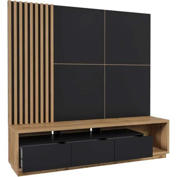 Tv-benk Celine 200x50 cm - med veggplate/spiler