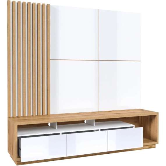 Tv-benk Celine 200x50 cm - med veggplate/spiler