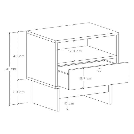 Nattbord Kabe SNK01 - 1 skuff - Flere farger