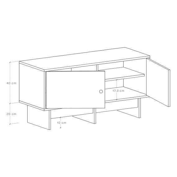 Tv-benk Kabe KTV1 90-120x60 cm - flere farger - 2 dører