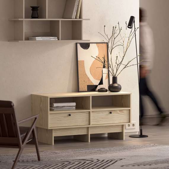 Tv-benk Kabe KTV1S 90-120x60 cm - flere farger - 2 skuffer