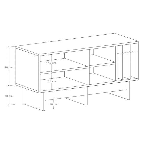 Tv-bord Kabe 90-120x60 cm - Flere farger - Hyller - Høy