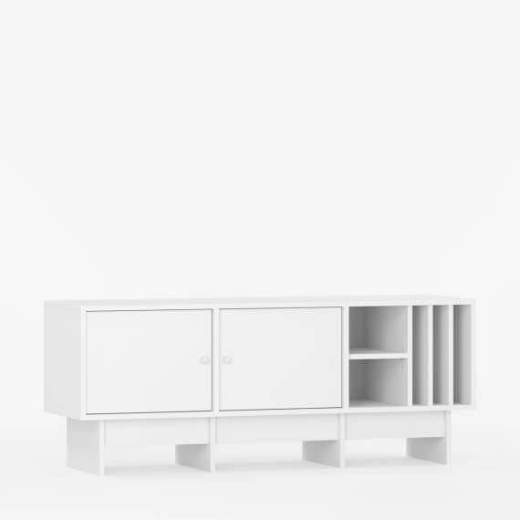 Tv-bord Kabe KTV2W 125-180x60 cm - flere farger - 2 dører - Hyller