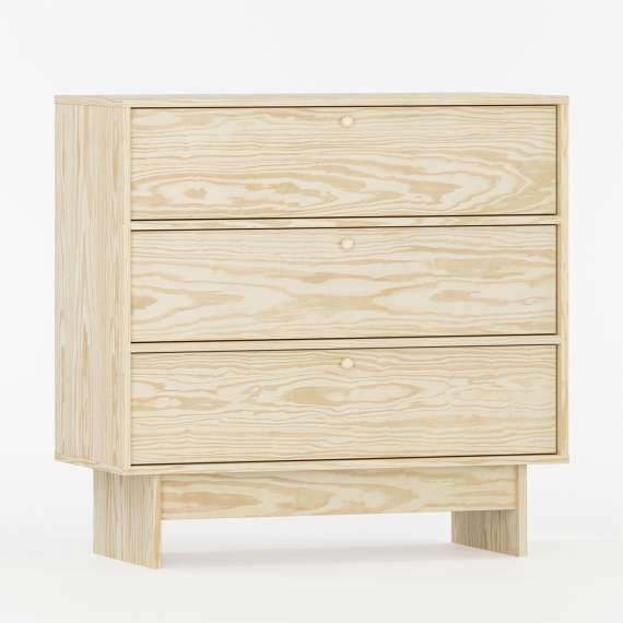 Kommode Kabe KK03 90-120x98 cm - Flere farger - 3 skuffer