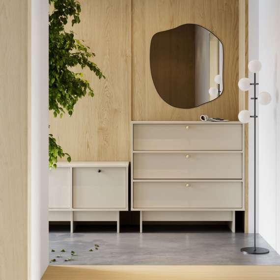 Kommode Kabe KK03 90-120x98 cm - Flere farger - 3 skuffer