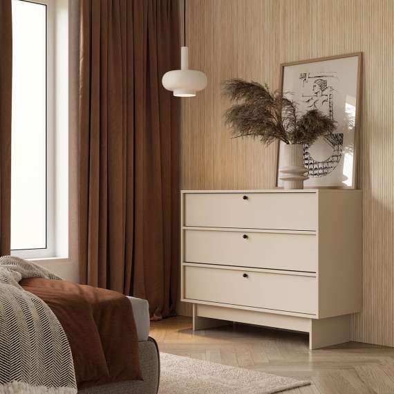 Kommode Kabe KK03 90-120x98 cm - Flere farger - 3 skuffer