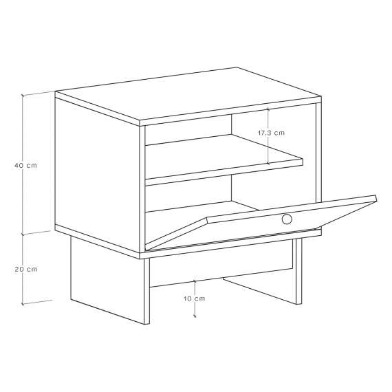Skoskap Kabe KSB01 40-70x60 cm - 1 flap-dør - flere farger
