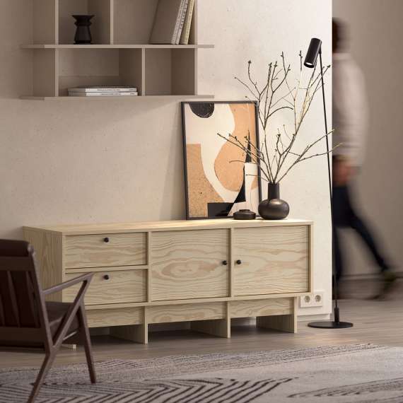 Tv-benk Kabe KTV2S 125-180x60 cm - flere farger - 2 dører - 2 skuffer