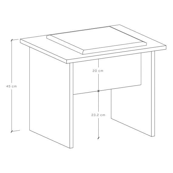 Sittebenk Kabe LK01 40-70x45 cm - med sittepute