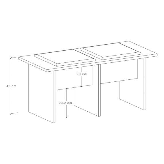 Skobenk Kabe LK02 75-120x45 cm - med sittepute