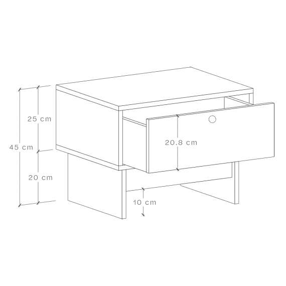 Nattbord Kabe SNK03 - 1 skuff - Flere farger