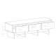 Tv-benk Kabe KNTV2 125-180x45 cm - Flere farger - 3 skuffer