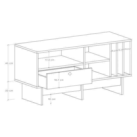 Tv-benk Kabe KTV1SW 90-120x60 cm - flere farger - vinylhylle