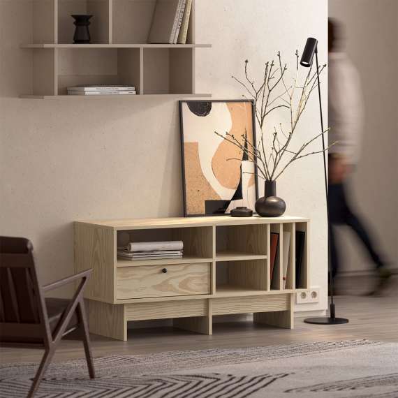 Tv-benk Kabe KTV1SW 90-120x60 cm - flere farger - vinylhylle