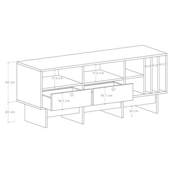 Tv-benk Kabe KTV2SW 125-180x60 cm - flere farger - 2 skuffer
