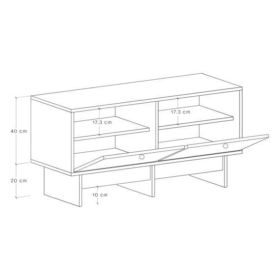 Skoskap Kabe 75-120x60 cm - 2 dører