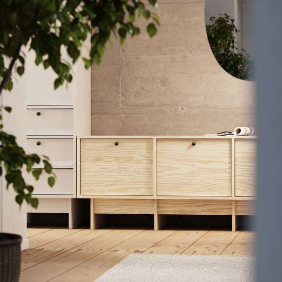 Skoskap Kabe KSB03 125-180x60 cm - flere farger - 3 dører