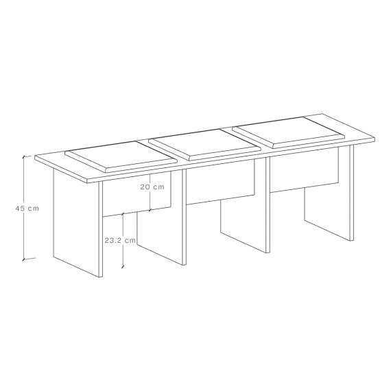 Skobenk Kabe LK03 125-180x45 cm - med sittepute