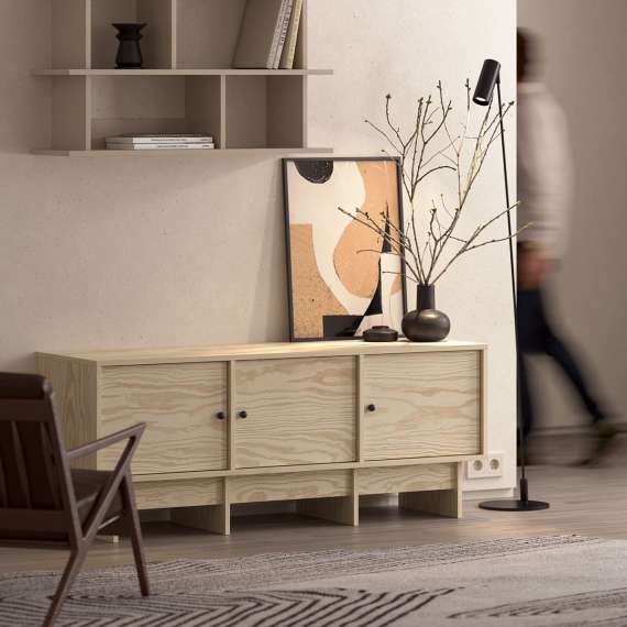 Tv-benk Kabe KTV3 125-180x60 cm - Flere farger - 3 dører