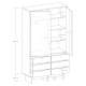 Garderobe Kabe SZK03 90-120x210 cm - Flere farger - 2 dører - 6 skuffer