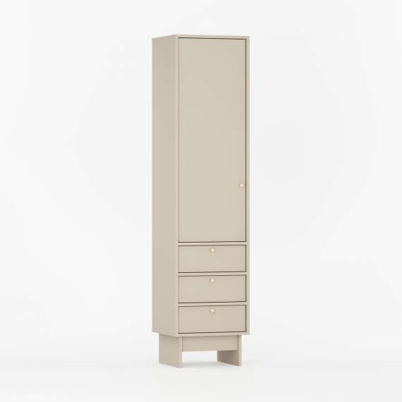 Skap Kabe SK03 40-60x210 cm - 1 dør - 3 skuffer -  flere farger