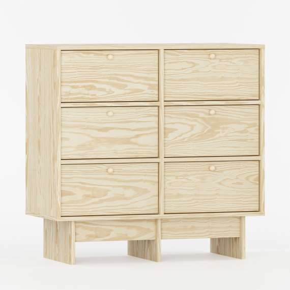 Skjenk Kabe KK02 90-120x98 cm - flere farger - 6 skuffer