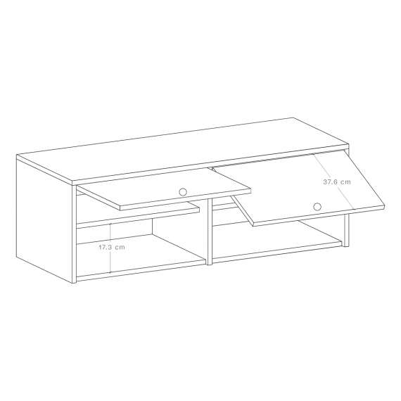 Veggskap Kabe PWK02 75-120x40 cm - 2 dører - flere farger