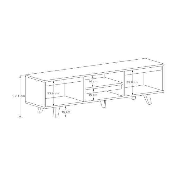 Tv-benk Fenris 150-180x52 cm - Flere farger - 2 dører - Høy - med ben