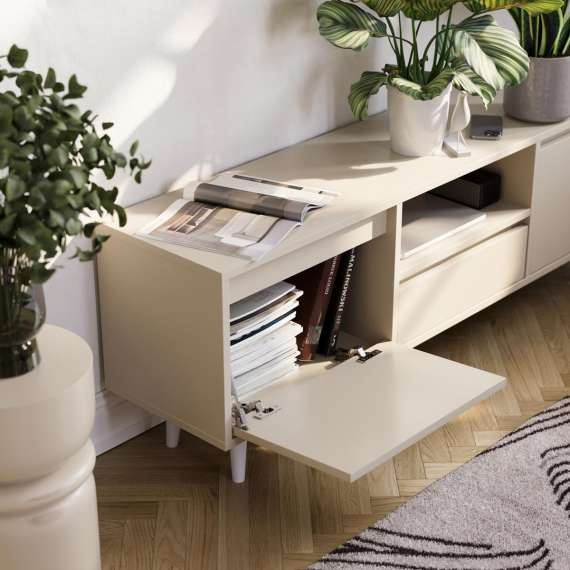 Tv-benk Fenris 150-180x52 cm - Flere farger - 2 dører - Høy - med ben