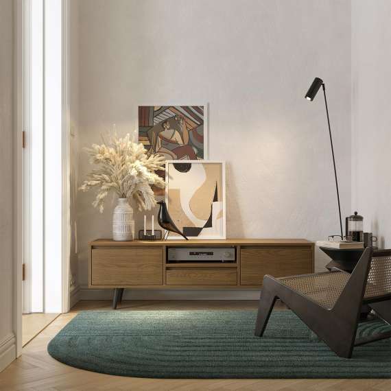 Tv-benk Fenris 150-180x52 cm - Flere farger - 2 dører - Høy - med ben