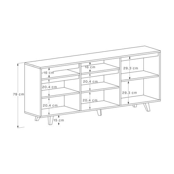 Skjenk Fenris 150-180x79 cm - Flere farger - 3 dører - Høy - med ben