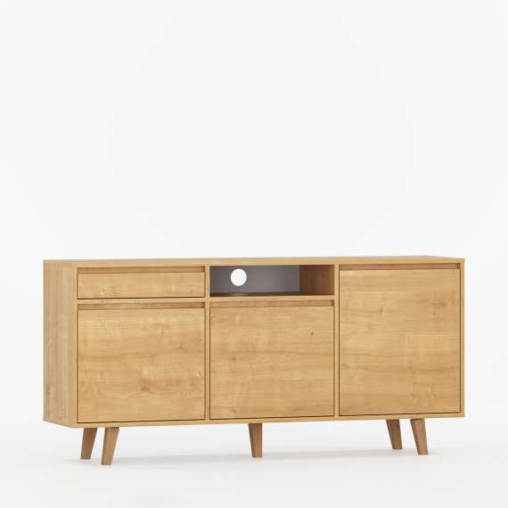 Skjenk Fenris 150-180x79 cm - Flere farger - 3 dører - Høy - med ben