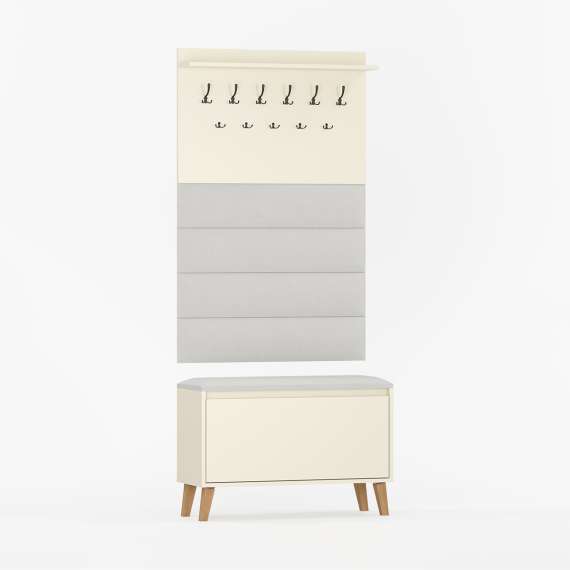 Entregarderobe Fenris 40-120 cm - Benk med sittepute - Velg bredde selv