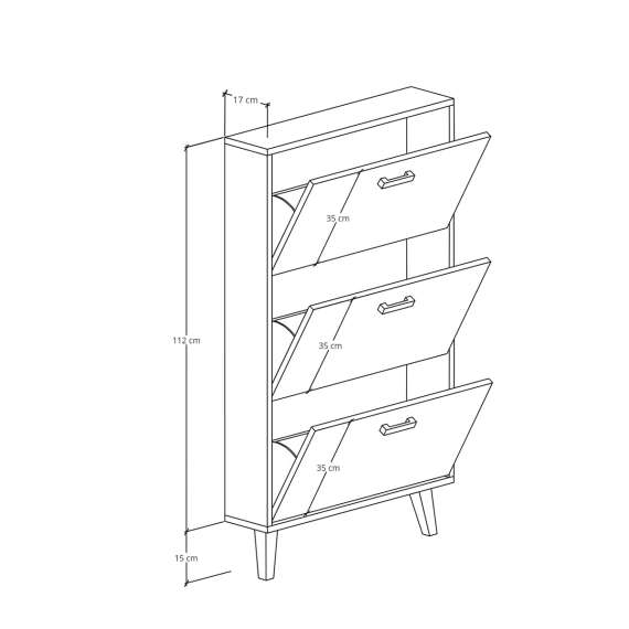 Skoskap Fenris 40-100x127 cm - Velg bredde og farge selv!