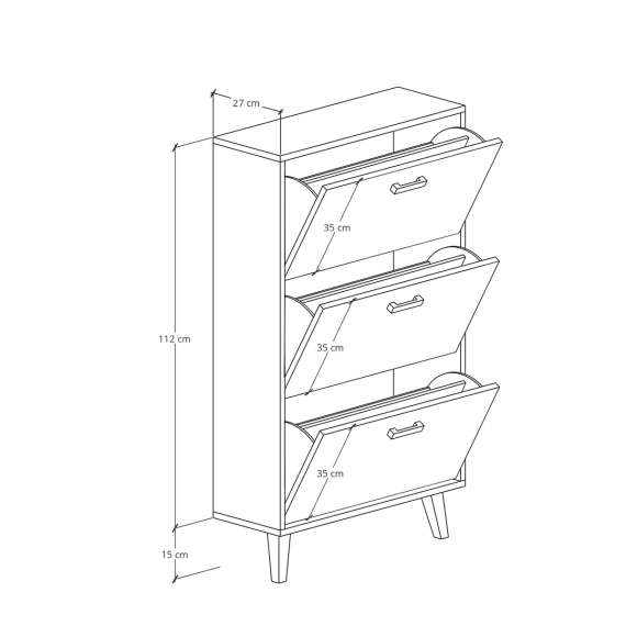 Skoskap Fenris 40-100x127 cm - Velg bredde og farge selv!